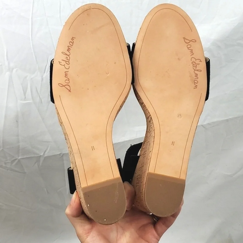 Sam Edelman Willow Black Suede Wedge‎ Sandal